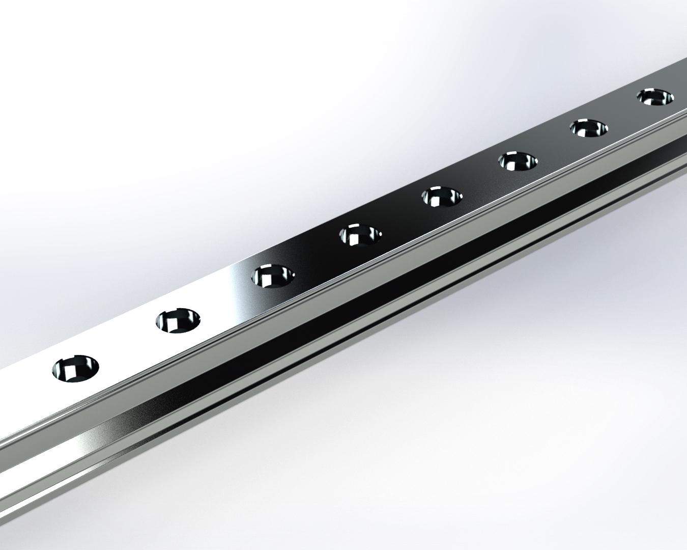 Рельс роликовый с креплением сверху, 65 типоразмера V201.65